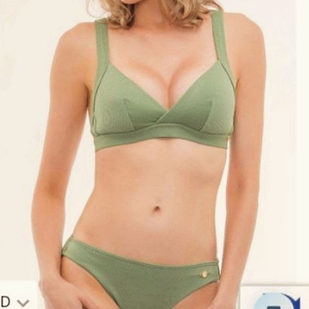 Sunseeker 10 green Rustic Sweetheart Bralette & textured mid-rise bikini bottom